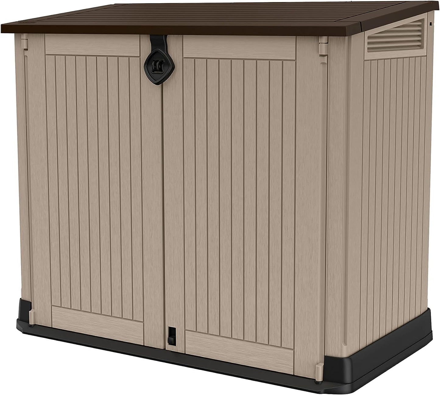 Keter Store-It Out Midi Outdoor Shed: Beige/Brown, 130 x 74 x 110 cm, Weather-resistant, Secure Storage, Easy Assembly